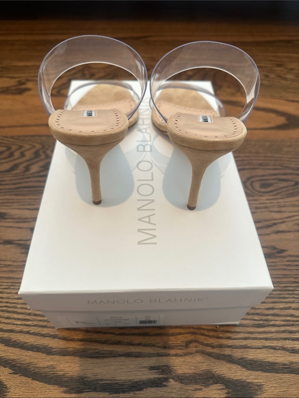 Women’s Sz. 38.5 NWT Manolo Blahnik Scolto Heel w/Clear Straps - Picture 11 of 15